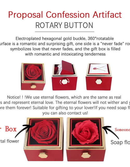 Load image into Gallery viewer, ETERNAL ROSE Box-Customized Name Necklace &amp; REALROSE Flower Gift Box Heart Customize Jewelry Valentine&#39;S Day Gift for Girlfriend
