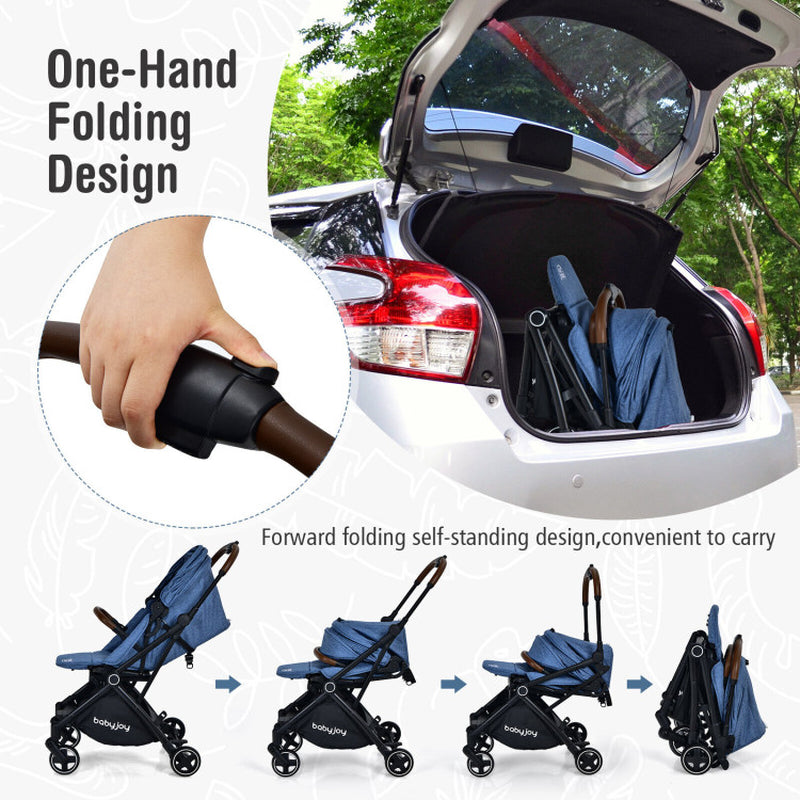 2-In-1 Convertible Aluminum Baby Stroller with Adjustable Canopy