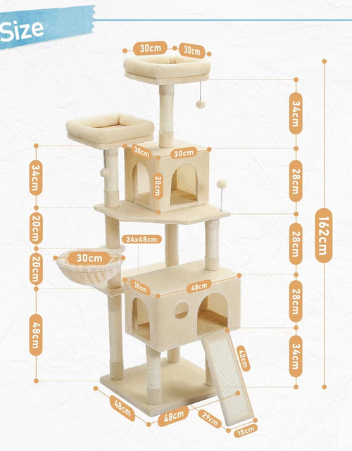 Load image into Gallery viewer, Multi-Level Cat Tree Luxury Cat Tower with Condo Hammock Cat Scrapers with Scratching Post Cat Accessories Cat Toy
