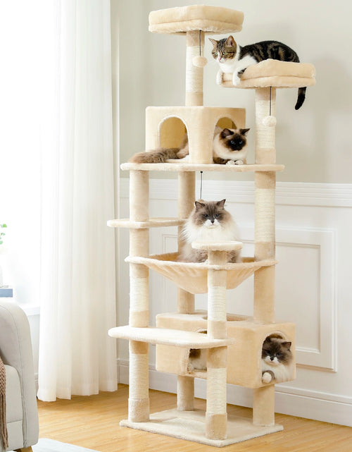 Load image into Gallery viewer, Multi-Level Cat Tree Luxury Cat Tower with Condo Hammock Cat Scrapers with Scratching Post Cat Accessories Cat Toy
