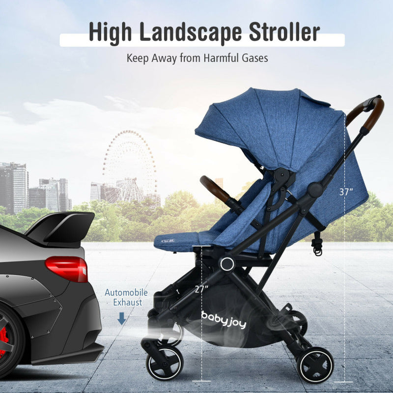 2-In-1 Convertible Aluminum Baby Stroller with Adjustable Canopy