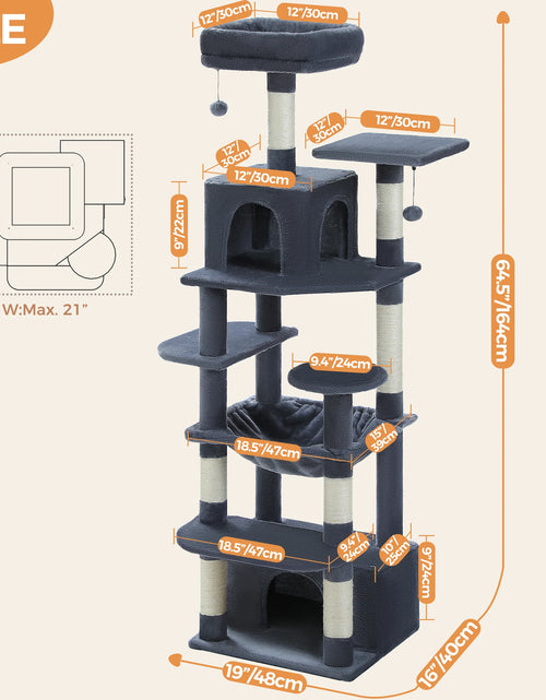 Load image into Gallery viewer, Multi-Level Cat Tree Luxury Cat Tower with Condo Hammock Cat Scrapers with Scratching Post Cat Accessories Cat Toy
