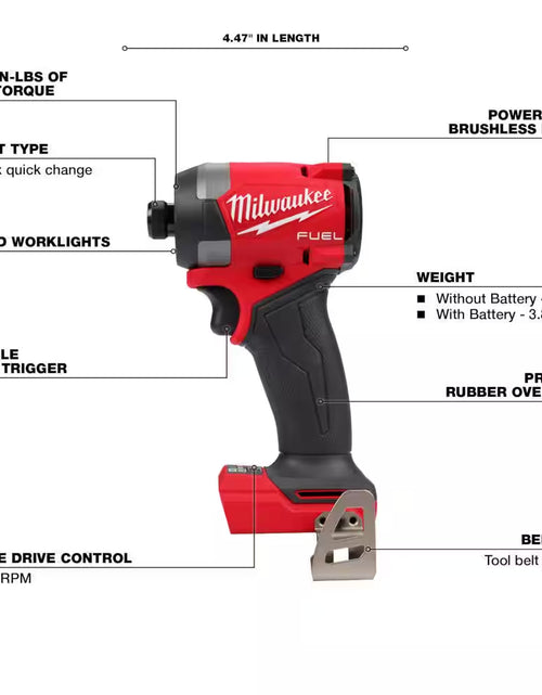 Load image into Gallery viewer, M18 FUEL 18-Volt Lithium Ion Brushless Cordless 1/4 In. Hex Impact Driver with (2) M18 5.0Ah Batteries
