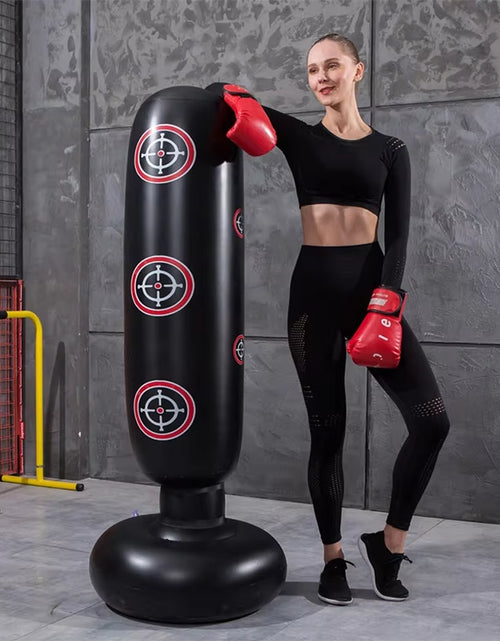 Load image into Gallery viewer, Boxing Punching Bag Boxing Muay Thai Inflatable Boxing Bag Training Pressure Relief Exercise Punching Stand Fitness Equipment
