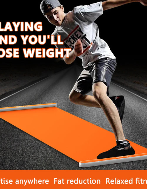 Load image into Gallery viewer, Yoga Sliding Mat Indoor Sport Fitness Glide Pilates Leg Core Training Board Mat for Ice Hockey Roller Skating Leg Exercise 200Cm
