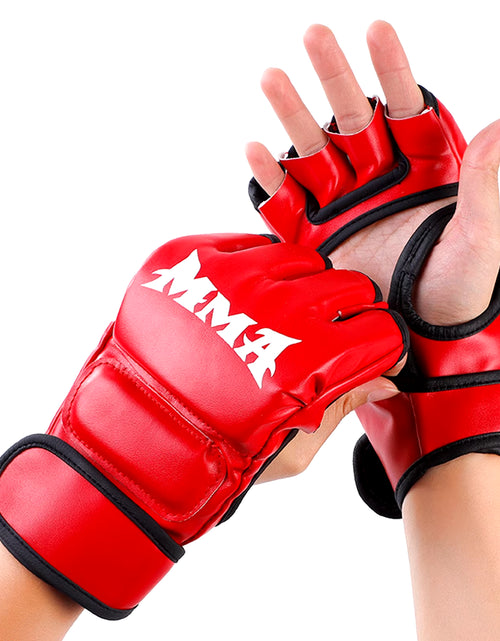 Load image into Gallery viewer, Kick MMA Boxing Gloves for Men Women PU Karate Muay Thai Guantes De Boxeo Free Fight MMA Sanda Training Adults Kids Equipment
