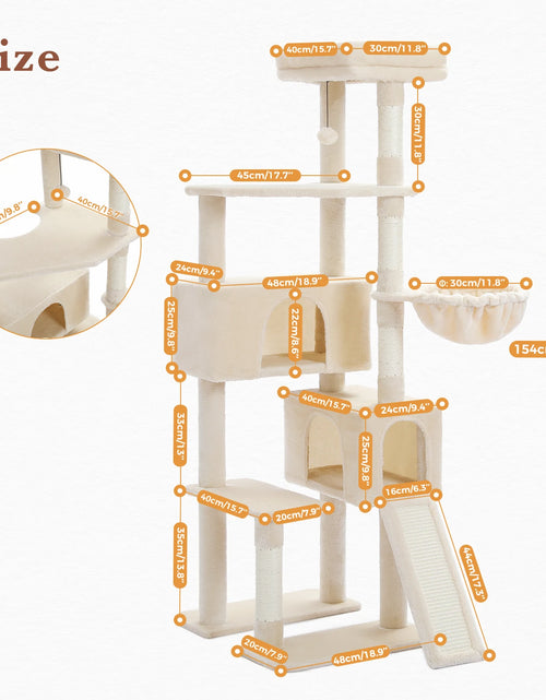 Load image into Gallery viewer, Multi-Level Cat Tree Luxury Cat Tower with Condo Hammock Cat Scrapers with Scratching Post Cat Accessories Cat Toy
