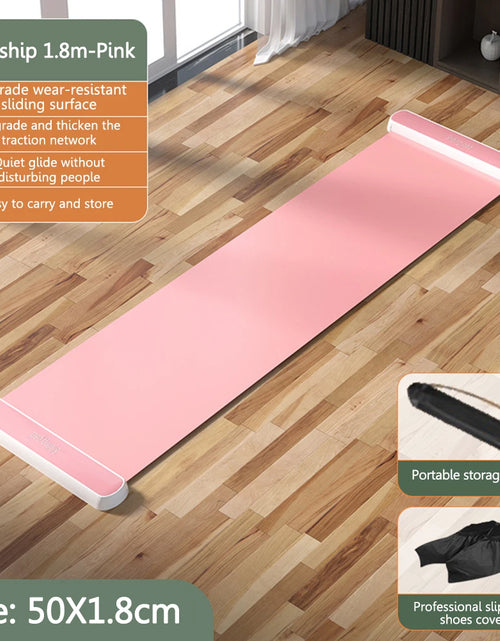 Load image into Gallery viewer, Yoga Sliding Mat Indoor Sport Fitness Glide Pilates Leg Core Training Board Mat for Ice Hockey Roller Skating Leg Exercise 200Cm
