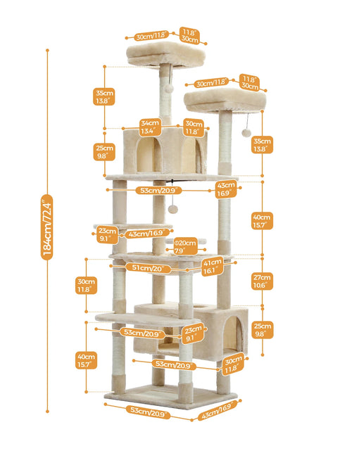 Load image into Gallery viewer, Multi-Level Cat Tree Luxury Cat Tower with Condo Hammock Cat Scrapers with Scratching Post Cat Accessories Cat Toy
