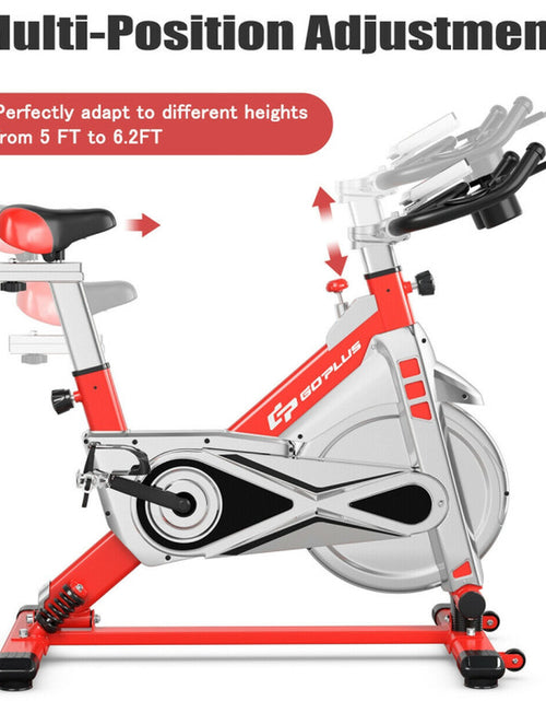 Load image into Gallery viewer, Stationary Silent Belt Adjustable Exercise Bike with Phone Holder and Electronic Display
