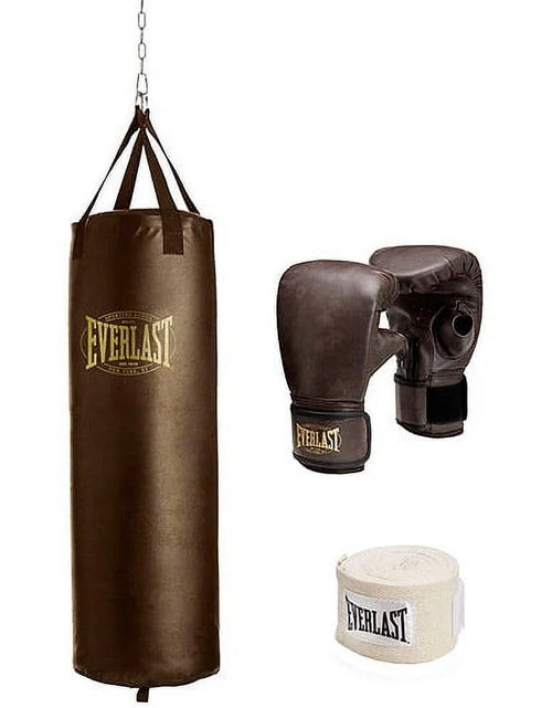 Load image into Gallery viewer, Heavy Bag Stand with 100 Lb Vintage Heavy Bag Kit, Black, 3 Piece
