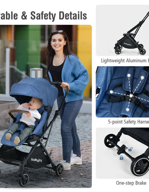 Load image into Gallery viewer, 2-In-1 Convertible Aluminum Baby Stroller with Adjustable Canopy
