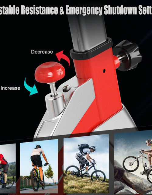 Load image into Gallery viewer, Stationary Silent Belt Adjustable Exercise Bike with Phone Holder and Electronic Display
