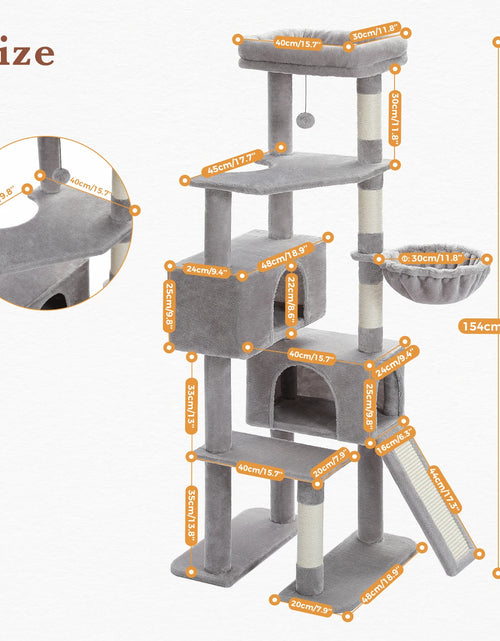 Load image into Gallery viewer, Multi-Level Cat Tree Luxury Cat Tower with Condo Hammock Cat Scrapers with Scratching Post Cat Accessories Cat Toy
