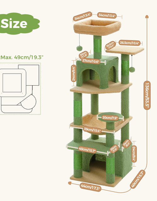 Load image into Gallery viewer, Multi-Level Cat Tree Luxury Cat Tower with Condo Hammock Cat Scrapers with Scratching Post Cat Accessories Cat Toy
