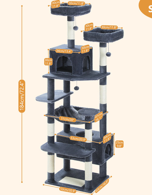 Load image into Gallery viewer, Multi-Level Cat Tree Luxury Cat Tower with Condo Hammock Cat Scrapers with Scratching Post Cat Accessories Cat Toy
