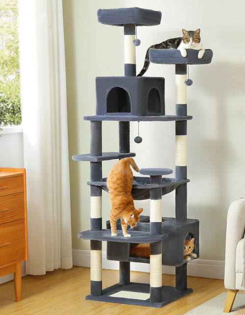 Load image into Gallery viewer, Multi-Level Cat Tree Luxury Cat Tower with Condo Hammock Cat Scrapers with Scratching Post Cat Accessories Cat Toy
