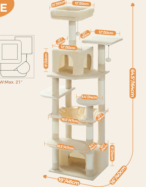 Load image into Gallery viewer, Multi-Level Cat Tree Luxury Cat Tower with Condo Hammock Cat Scrapers with Scratching Post Cat Accessories Cat Toy
