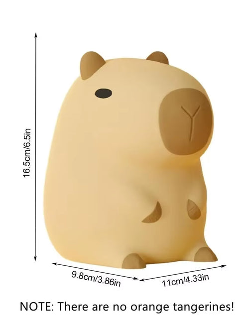 Load image into Gallery viewer, Silicone Capybara Night Lights Portable USB Rechargeable Animal Touch Control Lamp with Timing Function for Home Bedroom Decor
