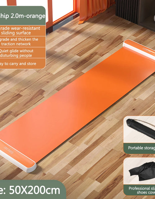 Load image into Gallery viewer, Yoga Sliding Mat Indoor Sport Fitness Glide Pilates Leg Core Training Board Mat for Ice Hockey Roller Skating Leg Exercise 200Cm
