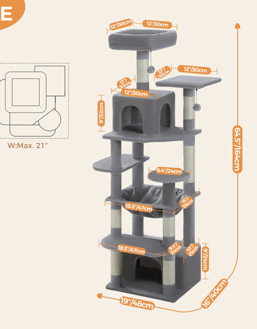 Load image into Gallery viewer, Multi-Level Cat Tree Luxury Cat Tower with Condo Hammock Cat Scrapers with Scratching Post Cat Accessories Cat Toy
