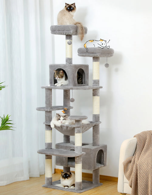 Load image into Gallery viewer, Multi-Level Cat Tree Luxury Cat Tower with Condo Hammock Cat Scrapers with Scratching Post Cat Accessories Cat Toy
