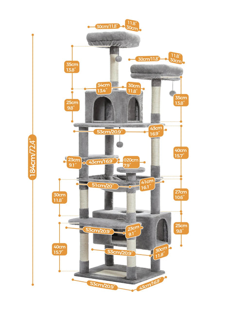 Load image into Gallery viewer, Multi-Level Cat Tree Luxury Cat Tower with Condo Hammock Cat Scrapers with Scratching Post Cat Accessories Cat Toy
